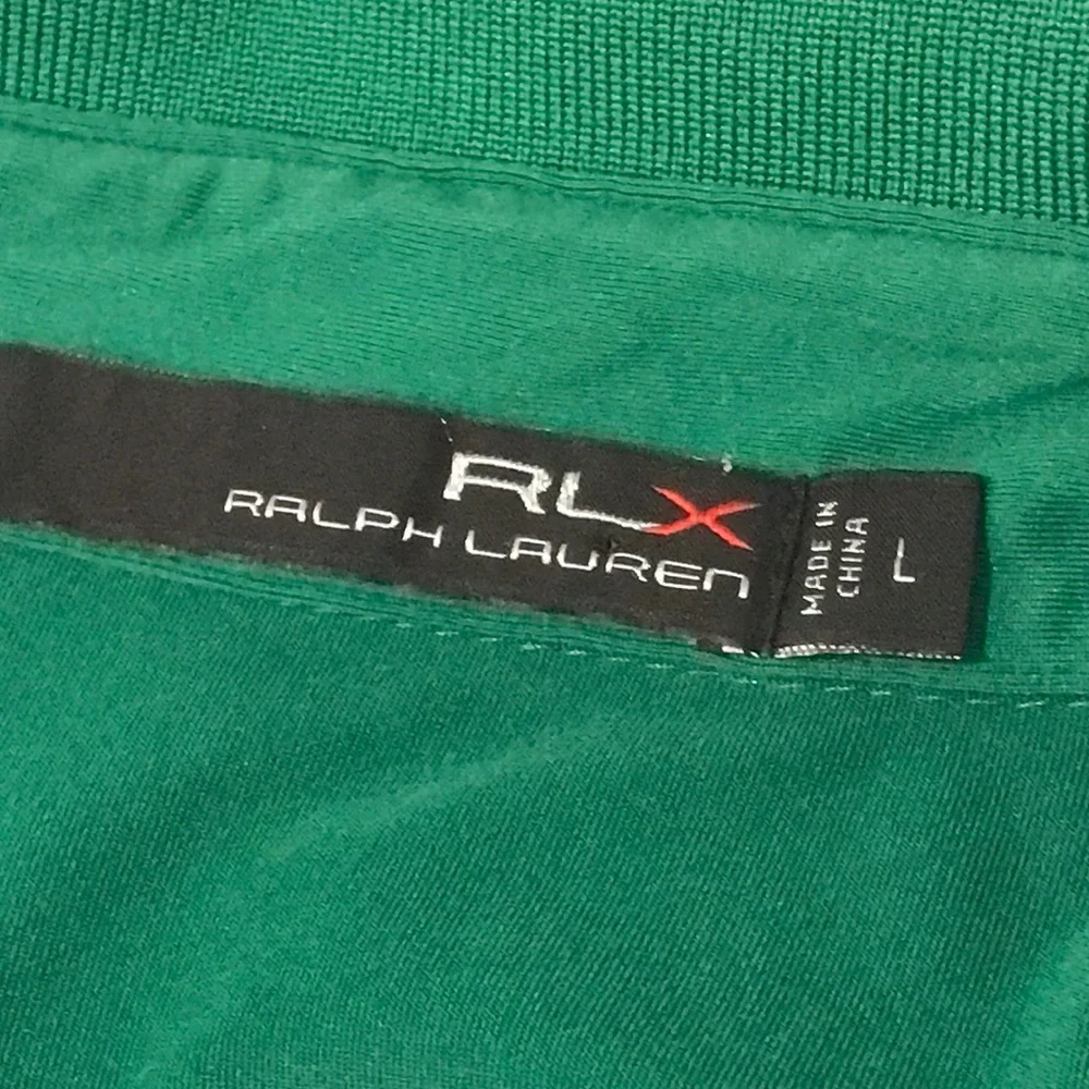 RLX Ralph Lauren Shirt‎ Mens Large Green Black Label Golf Embroidered Lakewood